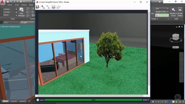 Rendering with a Sun and Exterior Lights in AutoCAD смотреть онлайн