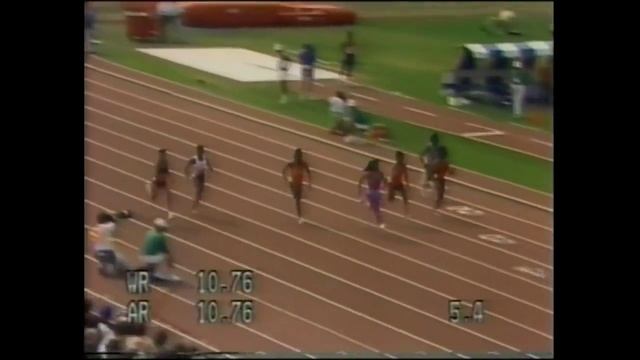 100 м (10,49 с) - Чемпионат США (Индианаполис) - Флоренс Гриффит-Джойнер (США) смотреть онлайн