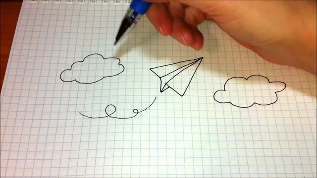 Простые рисунки #316 Бумажный самолетик смотреть онлайн