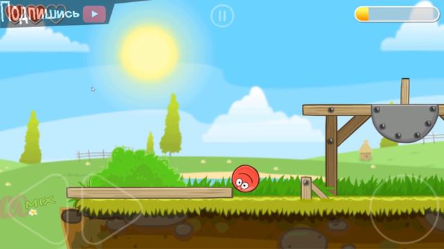 Приключения красного шарика в лесу в игре RED BALL 4. сражаемся со злобными квадратами смотреть онлайн