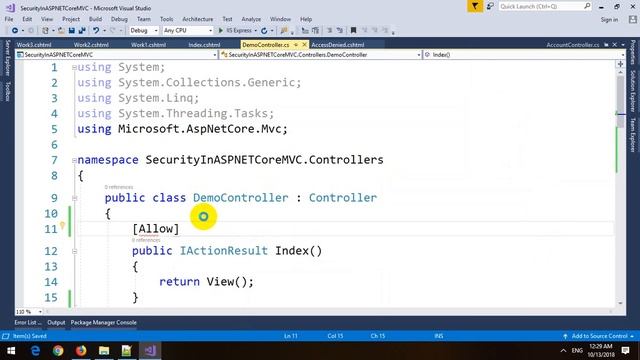 Security in ASP.NET Core MVC смотреть онлайн
