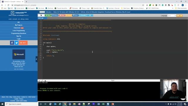 C++ GDB Online Tool смотреть онлайн