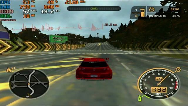GeForce 4 MX 440 SE 64MB TEST NFS Most Wanted 2005 640x480 смотреть онлайн