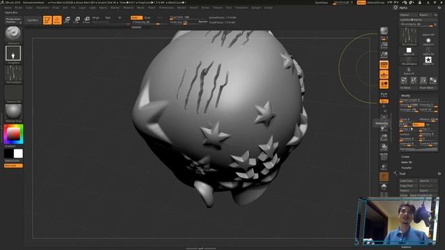 04 Zbrush для начинающих | Всё об Альфах (Alpha) (Урок) смотреть онлайн