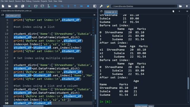69. Set the Index of the Pandas DataFrame using Existing Columns or a List in Python with Code смотреть онлайн