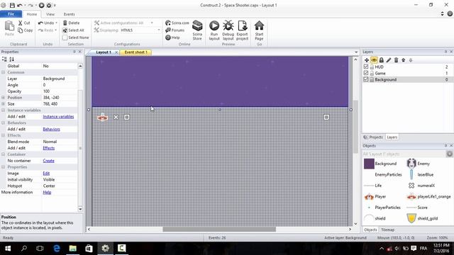 5. How To Make a Space Shooter Game (Infinte Scrolling Background) Construct 2 Tutorial смотреть онлайн