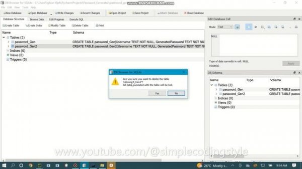 How to Delete/Drop a Table on DB Browser for Sqlite