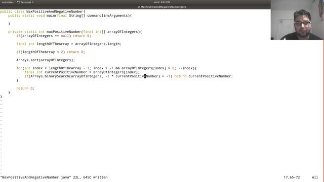 Java Data Structures Array : Find maximum positive number which has it's negative counterpart смотреть онлайн