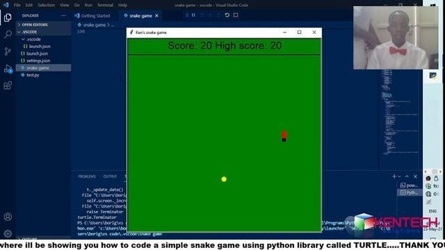 SIMPLE SNAKE GAME USING TURTLE PYTHON LIBRARY смотреть онлайн
