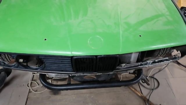 Пластиковый капот E30, установка и подготовка к покраске, готовим е30 M62b44 к тренировкам в Пинске