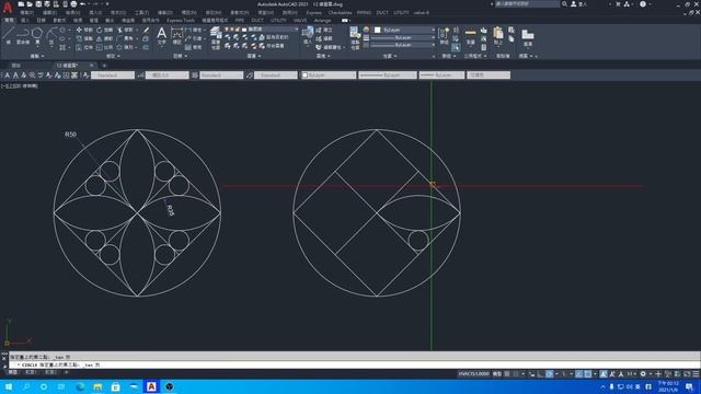 AutoCAD 2021 2D 練習圖 12 смотреть онлайн