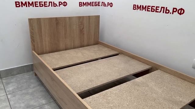 Кровать Амели 90 (90 на 200), дуб сонома с ящиками (ВМ-Мебель) смотреть онлайн