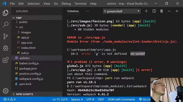 【Webpack】 Part 8.5 Eslint設定について少し詳しく説明します смотреть онлайн