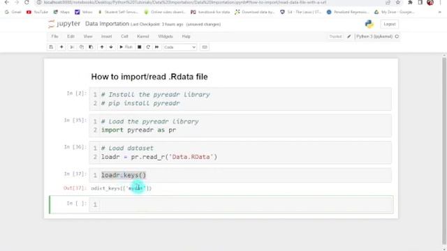 How to Import/Read Data Files in Python || Reading/Importing R (.RData) file in Python || Part G смотреть онлайн