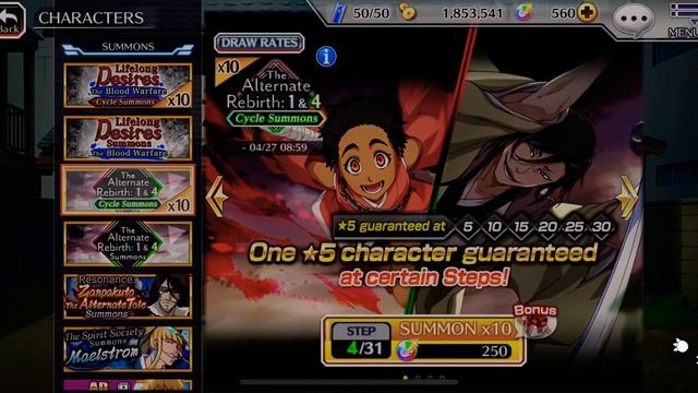 Bleach Brave Souls:Открытие витрины The Alternate Rebirth: 1 & 4 Summons смотреть онлайн