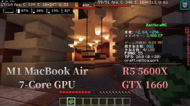 【Graphics Test】 Apple M1 vs GeForce GTX 1660 （Minecraft） смотреть онлайн