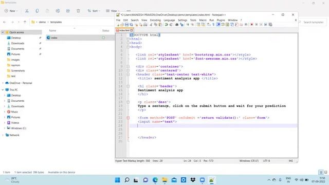 Sentiment analysis app Part-1 Html #machinelearning #html #deeplearning #nlp смотреть онлайн