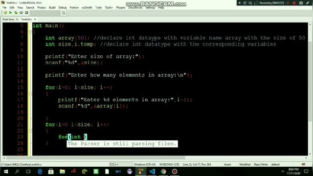 C PROGRAM TO SORT ARRAY ELEMENTS IN DESCENDING ORDER смотреть онлайн