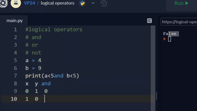 LOGICAL OPERATORS IN PYTHON смотреть онлайн
