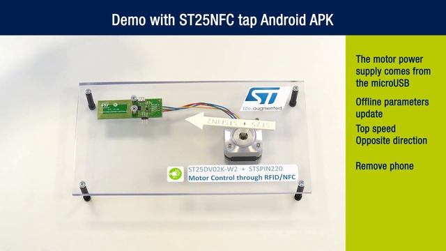 Stepper Motor Control Over NFC: ST25DV-PWM + STSPIN220