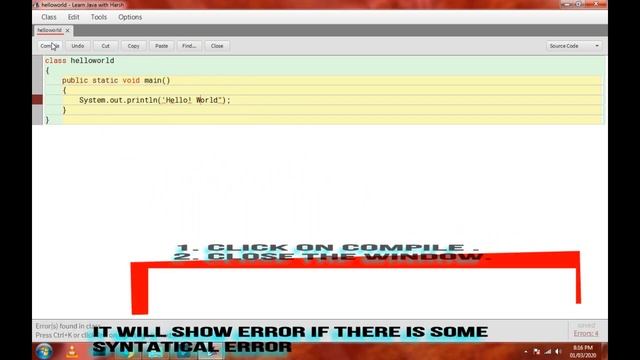 Program in JAVA to print any message on the SCREEN смотреть онлайн