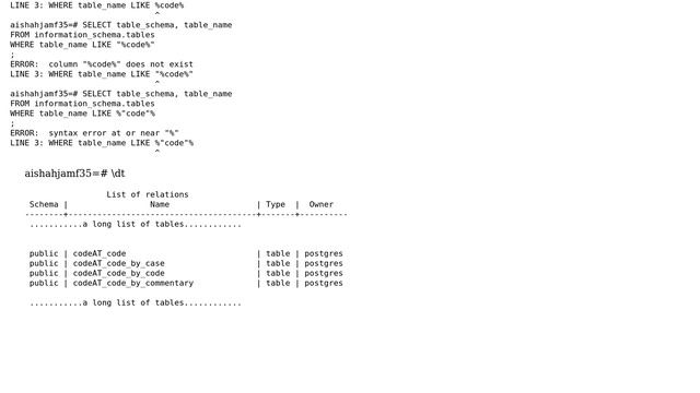 Databases: Database Error relation does not exist смотреть онлайн