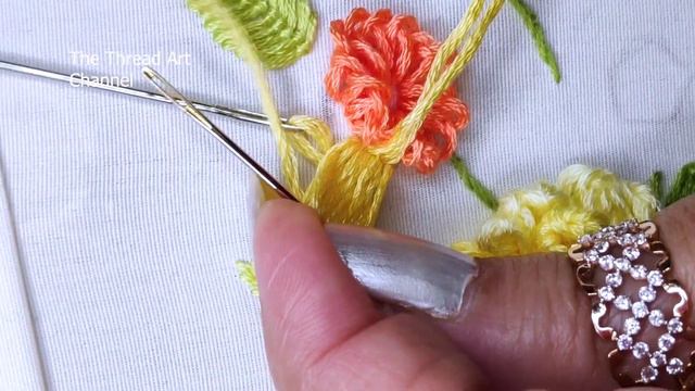 Dimensional Embroidery | Easy 3D Flower | Detached Buttonhole Stitch