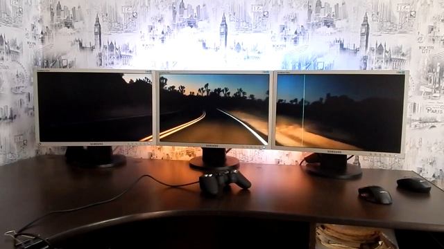 ВидеоФон "дорога" на трех мониторах. "road" on three monitors. смотреть онлайн