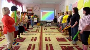 "Бумвокерс мастер-класс 2"  "Цветные ноты музыкального лототрона".Разучиваю танец с коллегами.