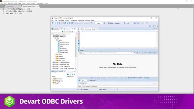 Connecting to Google BigQuery from DBeaver via the ODBC driver. смотреть онлайн