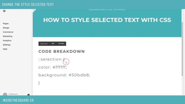 Change Selected Text in Squarespace 7 // Squarespace CSS Tutorial смотреть онлайн