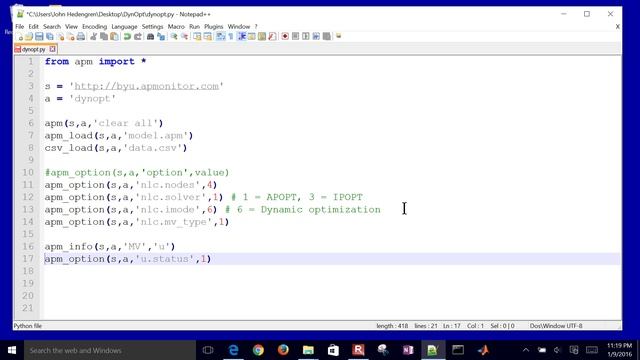 Dynamic Optimization in MATLAB and Python смотреть онлайн