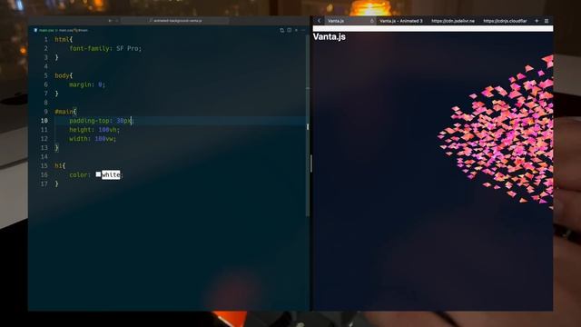 How to create animated website background using Vanta.js #javascript смотреть онлайн