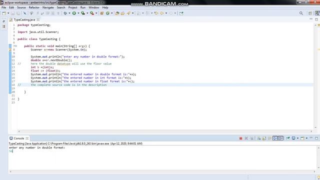 Type Casting in java смотреть онлайн
