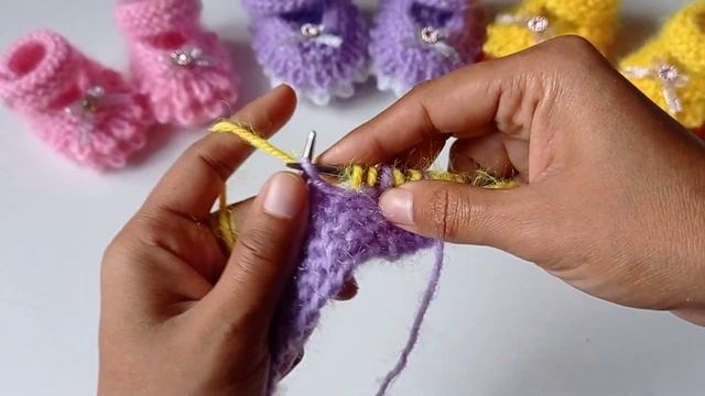 туфельки Снежинки спицами. большой размер смотреть онлайн