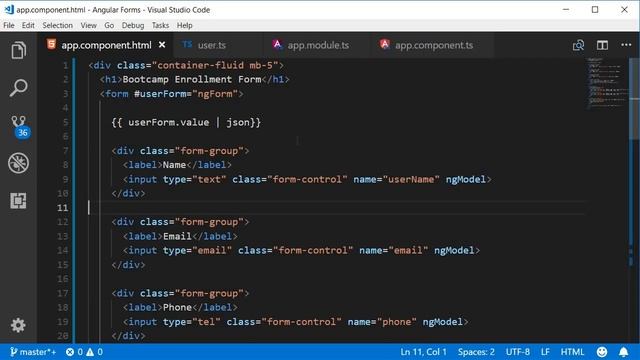 Angular Forms Tutorial - 6 - Binding Data to a Model смотреть онлайн