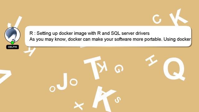 R : Setting up docker image with R and SQL server drivers смотреть онлайн