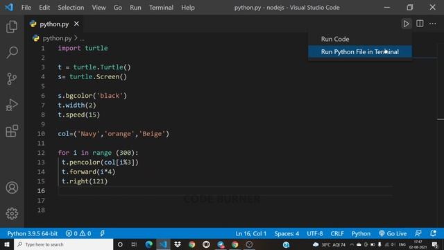 New pattern using python language | Python Turtle Project #13 смотреть онлайн