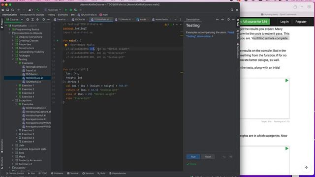 Atomic Kotlin Course - Test Driven Development смотреть онлайн