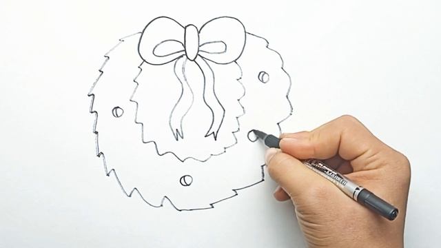 Сурет салу Жана жылға шоктары/Drawing of New Year's wreath /Как нарисовать для детей смотреть онлайн