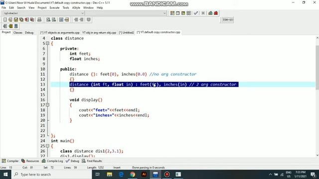 Default copy constructor || OOP in c++ || Urdu/ Hindi смотреть онлайн