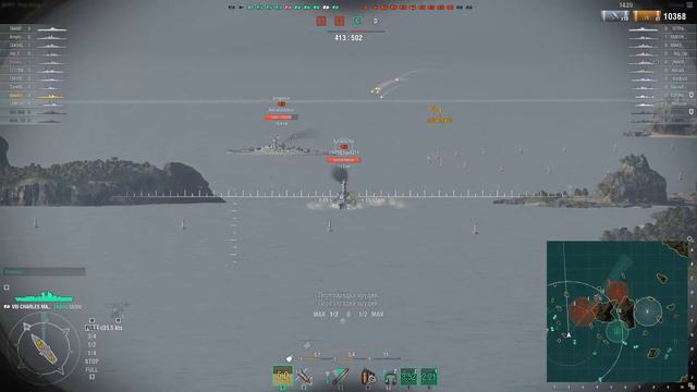 World of Warships - крейсер Charles Martel #1 смотреть онлайн