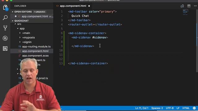 Angular with Firebase course - Quick Chat - 02 Routing using a Sidenav смотреть онлайн