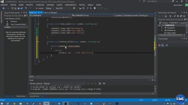 Como usar o comboBox no C# смотреть онлайн