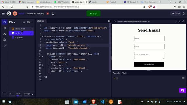 Send Email using EmailJS смотреть онлайн