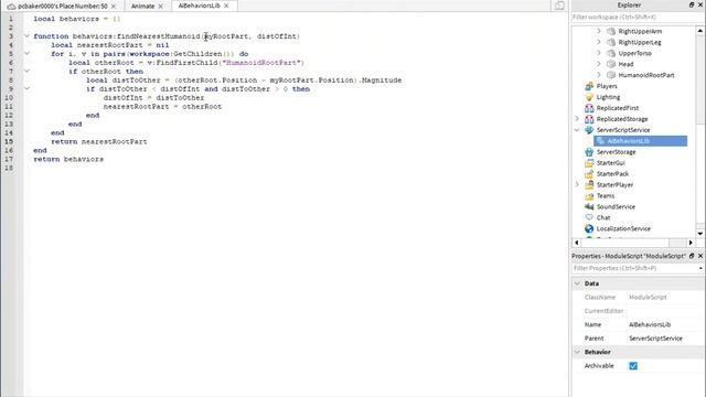 Roblox AI - Start an AI Behaviors Library - Find the Nearest Player or NPC in the Scene смотреть онлайн