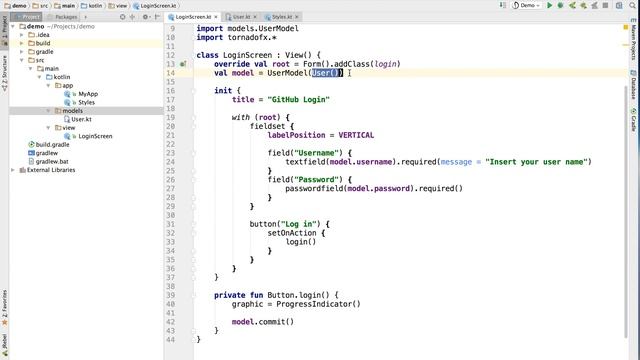 TornadoFX SwitchView/ViewModel/Validation demo смотреть онлайн