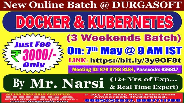 DOCKER & KUBERNETES (3 Weekends Batch) Online Training @ DURGASOFT смотреть онлайн