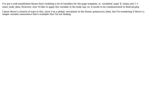 Drupal: Access page.tpl.php variables from html.tpl.php смотреть онлайн