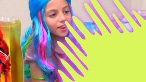 Настя меняет образ СИНИЙ цвет волос My little Nastya